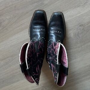Ariat Black and Pink Western Boots